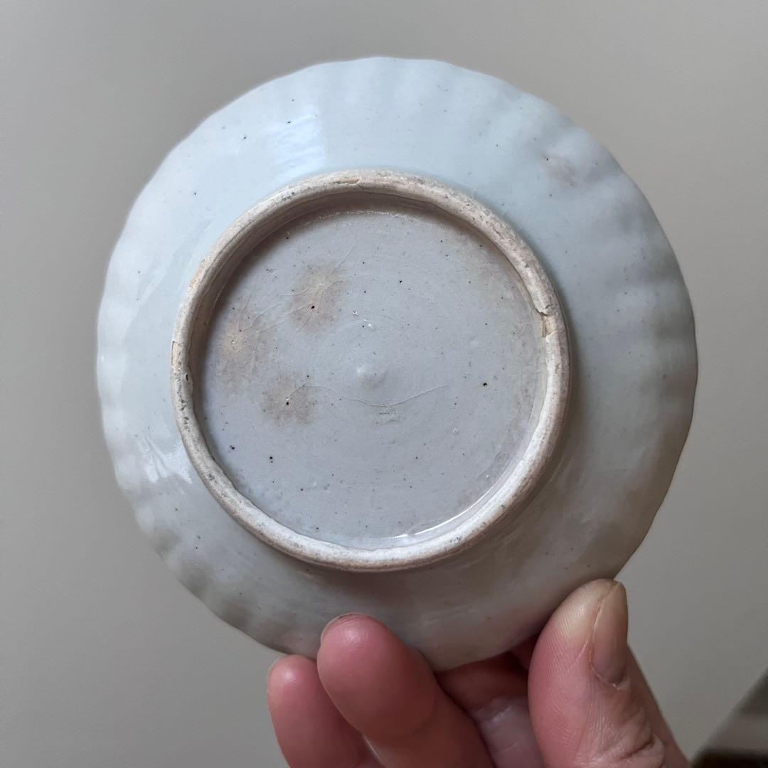 骨董　古伊万里　白磁　菊形　なます皿＆小皿セット