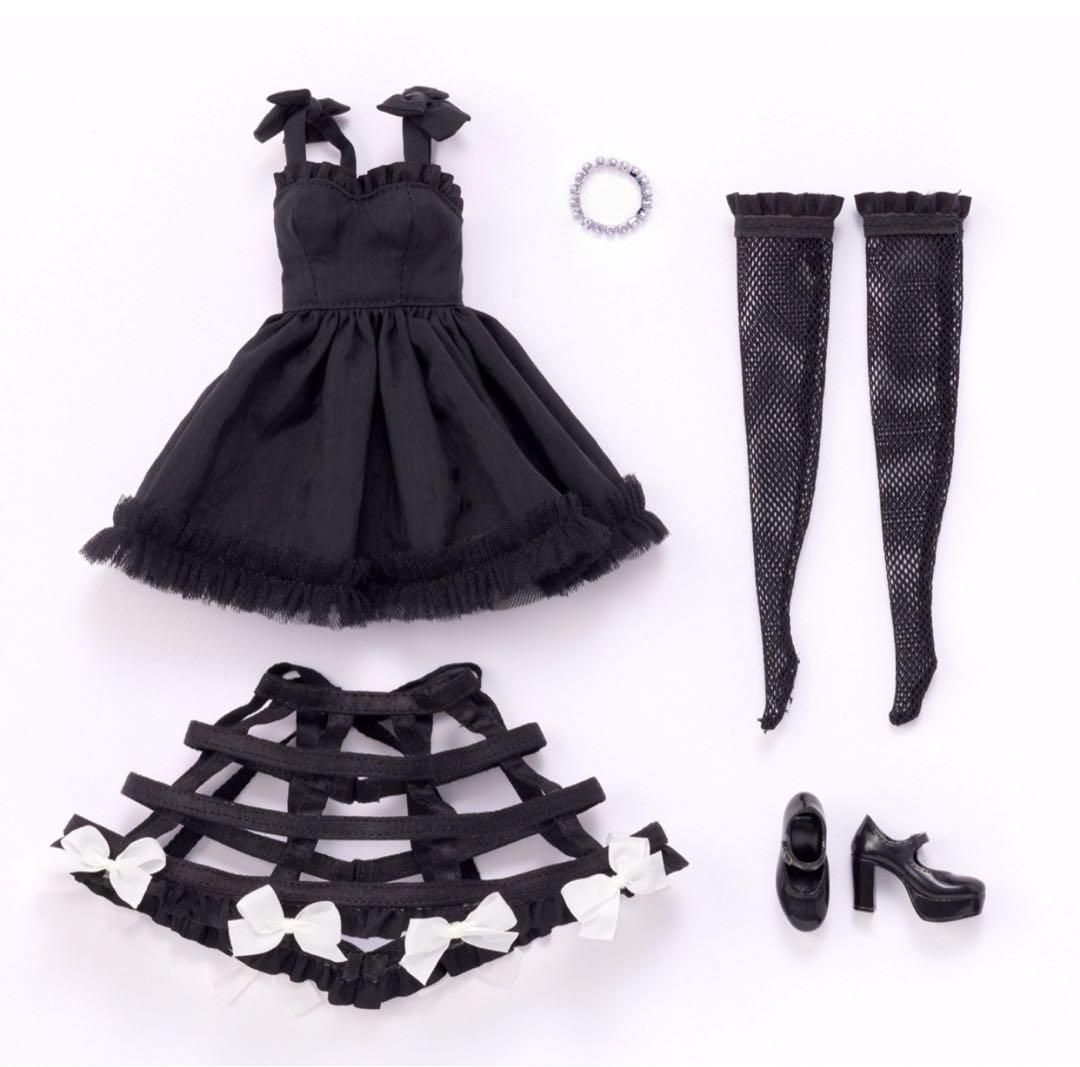 良品⭐️オダニミユキ❤️チェリーちゃん用OFクリノリンドレスフルセット✨黒