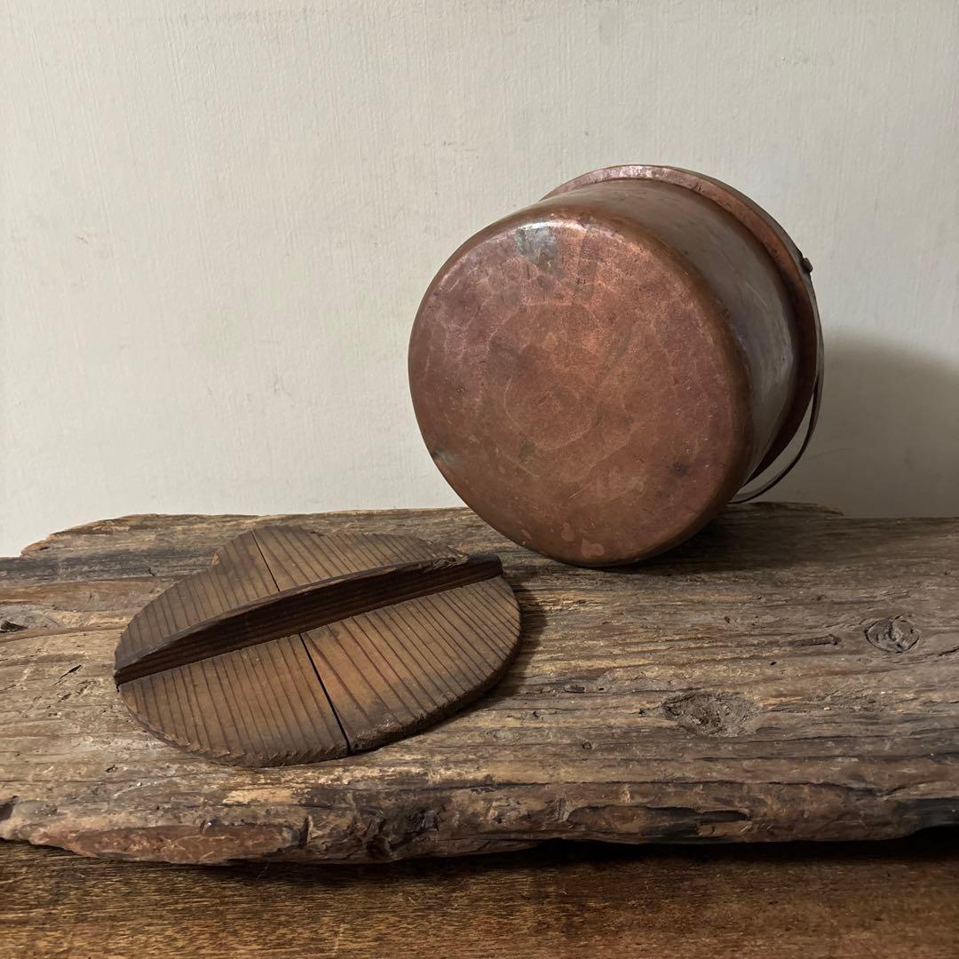 シャビー　古い片口銅鍋　その③コッパーケトル　薬缶　ガーデニング　古道具　検李朝