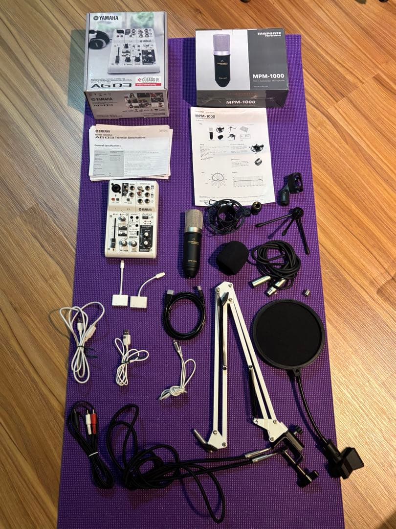 【配信スターターセット】YAMAHAミキサー　AG03 ケーブル、配信機材付き