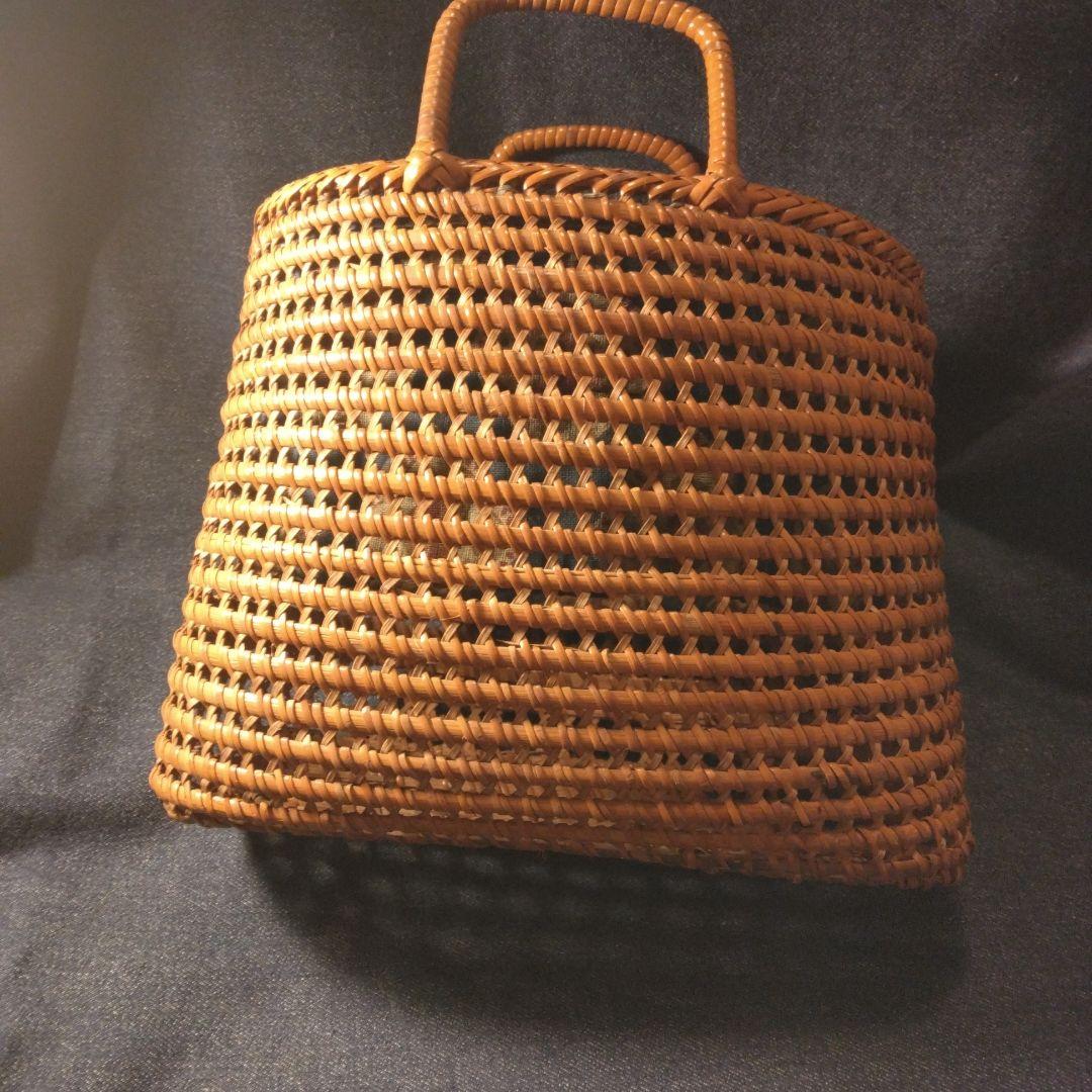 戦前の手提げバック　竹製？ 骨董　和更紗　中古品　アンティーク　着物