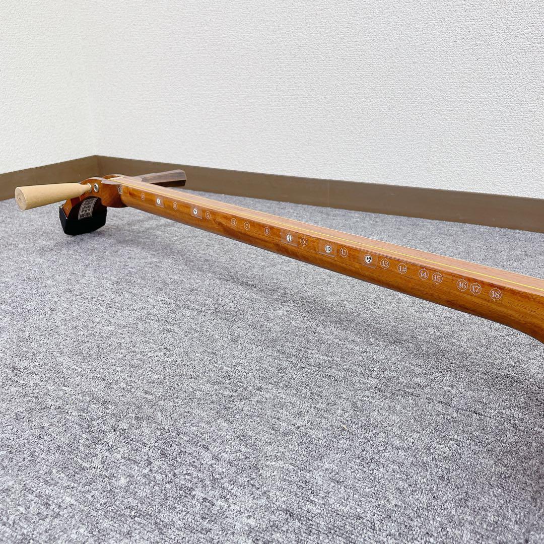 津軽三味線 花梨 延棹 丸打胴 人工皮 三味線 和楽器