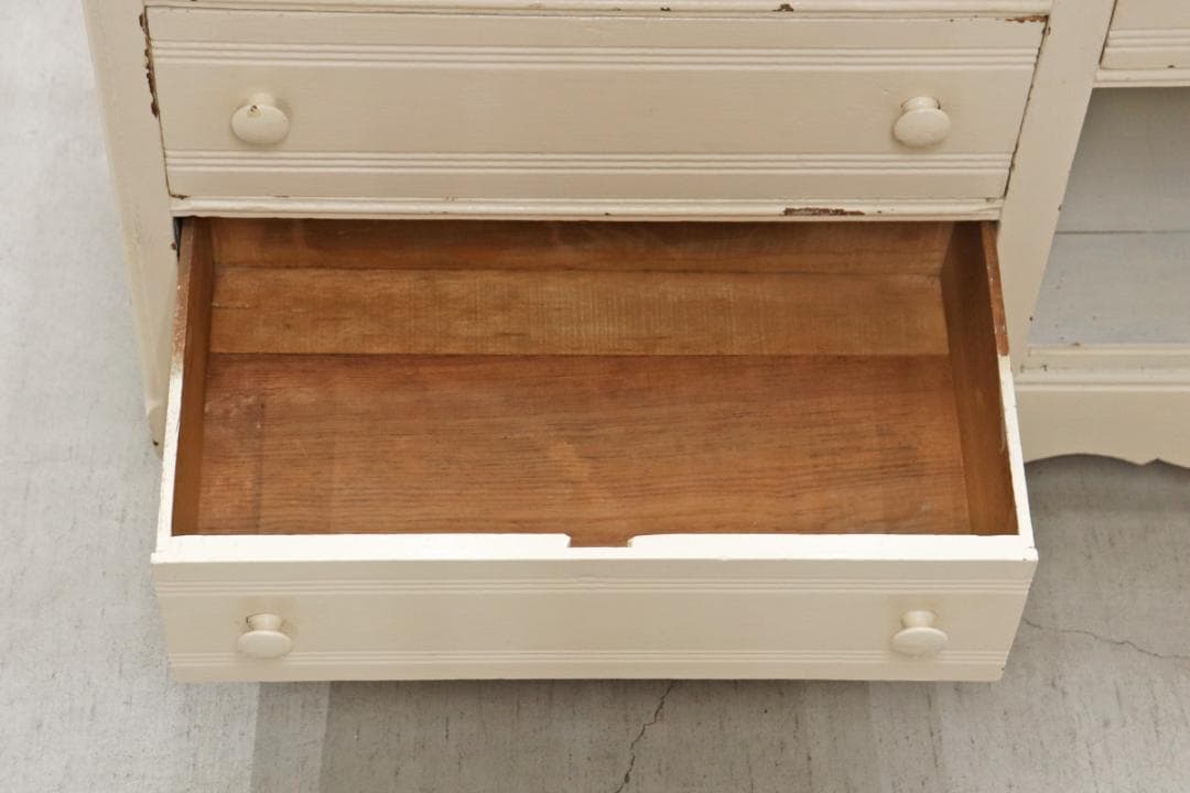 ヴィンテージ ホワイト ペイント クラシカル サイドボード キャビネット 収納