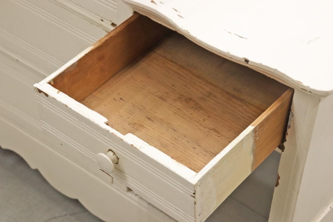 ヴィンテージ ホワイト ペイント クラシカル サイドボード キャビネット 収納