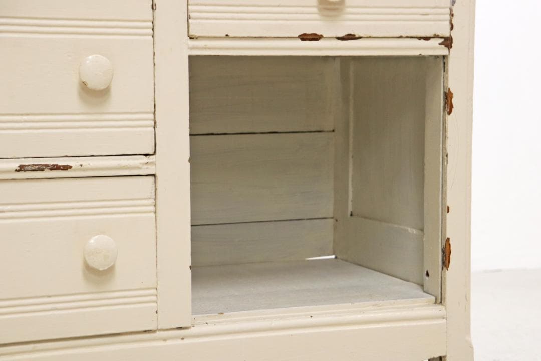 ヴィンテージ ホワイト ペイント クラシカル サイドボード キャビネット 収納