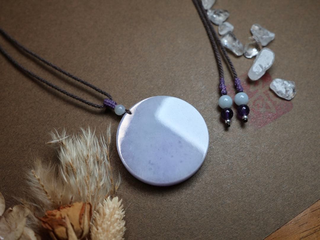 翡翠ひすい　(無事) マクラメ　ネックレス