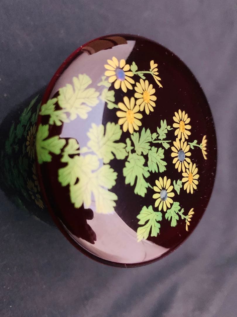 菊蒔絵　金輪寺　加賀蒔絵　鈴村清斎　輪島塗　棗　共箱付き