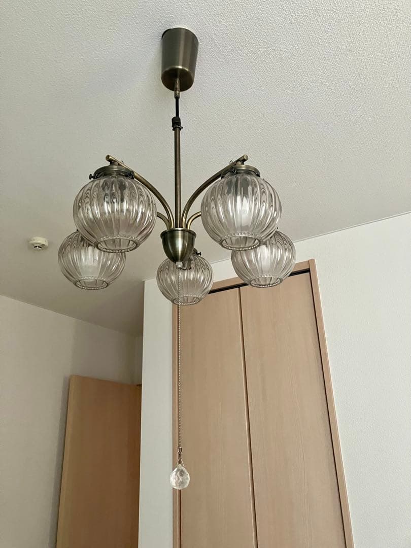 インターフォルム リプリ プリーツガラスのシーリングライト 5灯 アンティーク調