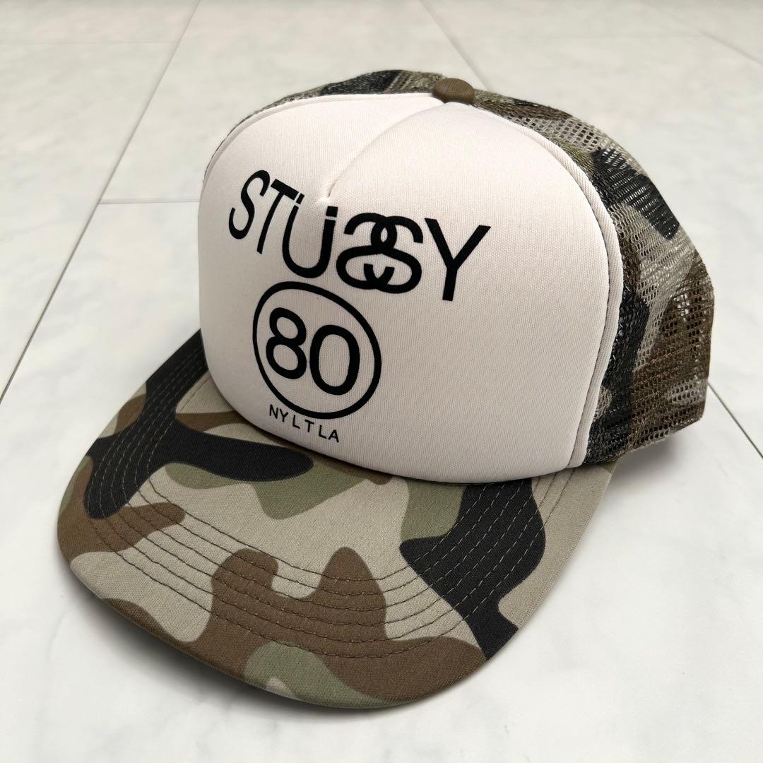 【大人気柄】STUSSY メッシュキャップ　迷彩　90s フリーサイズ　レア