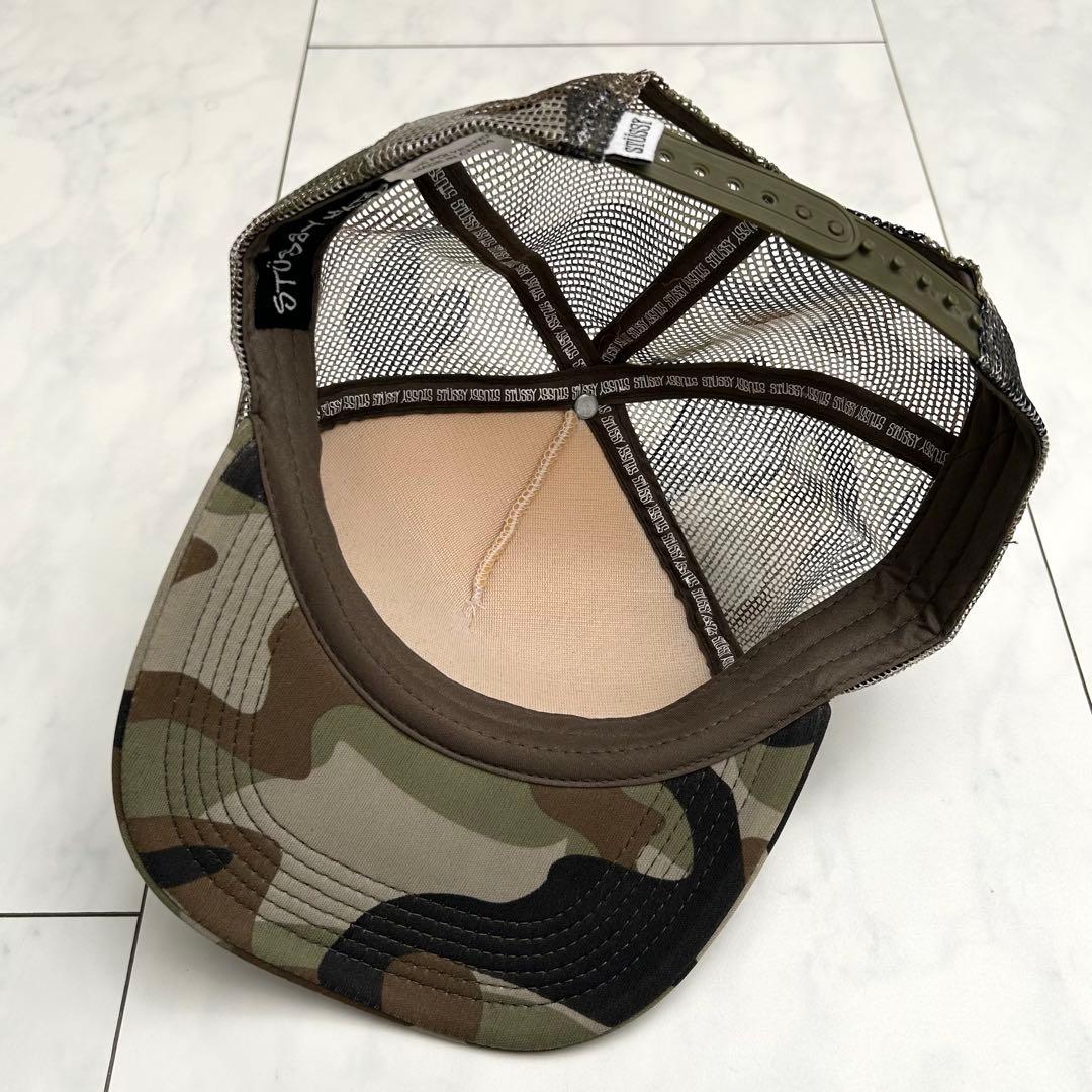 【大人気柄】STUSSY メッシュキャップ　迷彩　90s フリーサイズ　レア