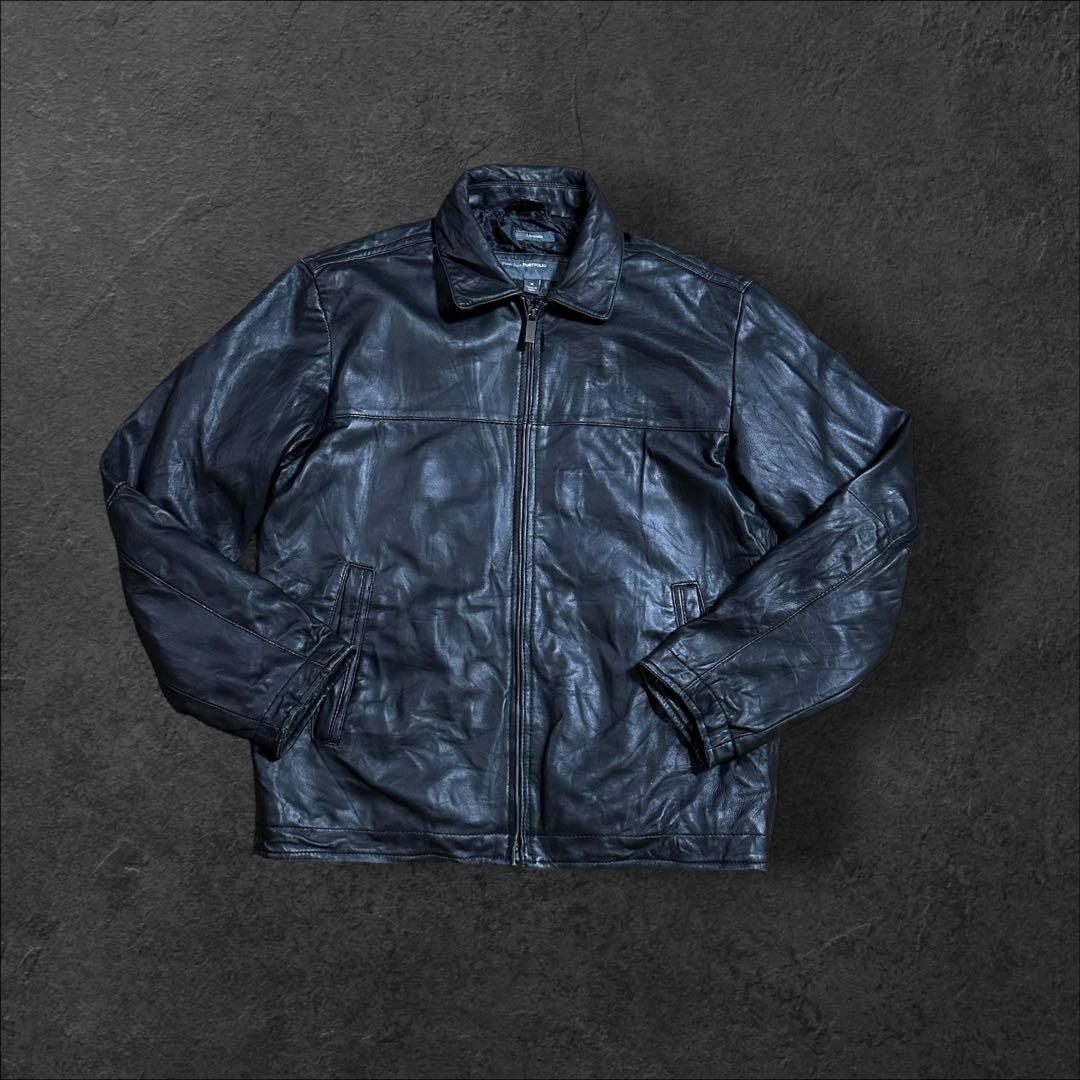 PERRY ELLISペリーエリスPORTFOLIOレザーブルゾンジャケット古着