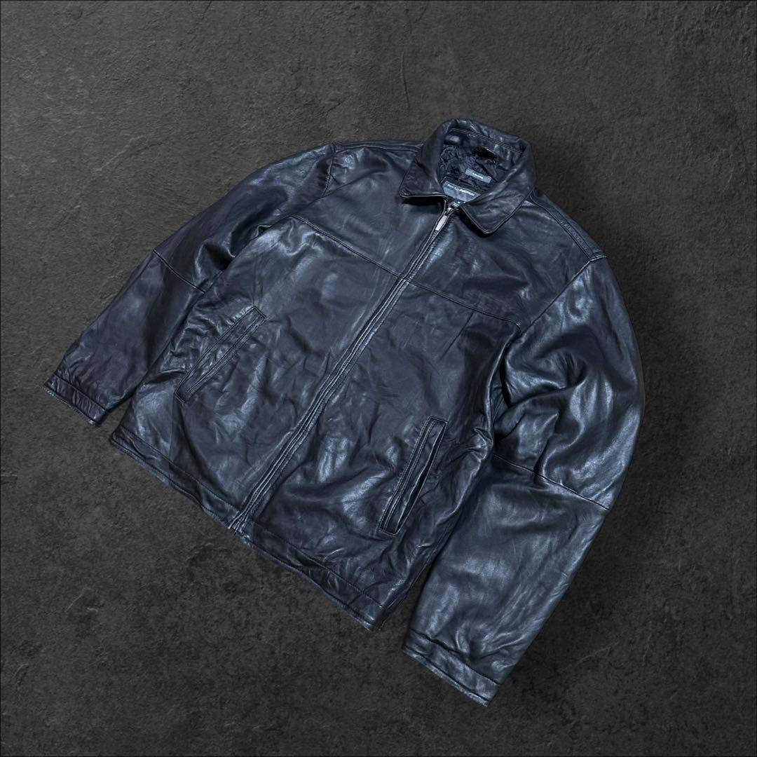 PERRY ELLISペリーエリスPORTFOLIOレザーブルゾンジャケット古着