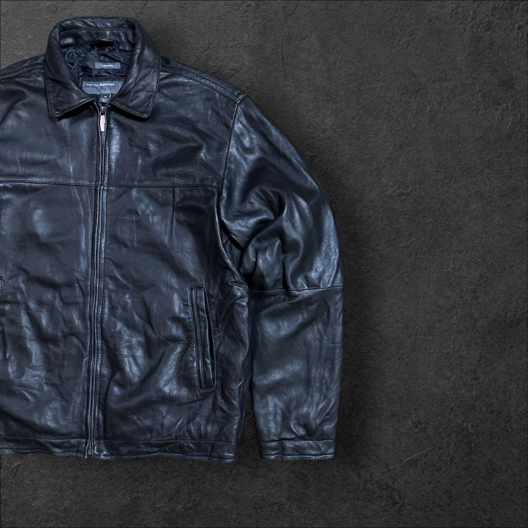 PERRY ELLISペリーエリスPORTFOLIOレザーブルゾンジャケット古着