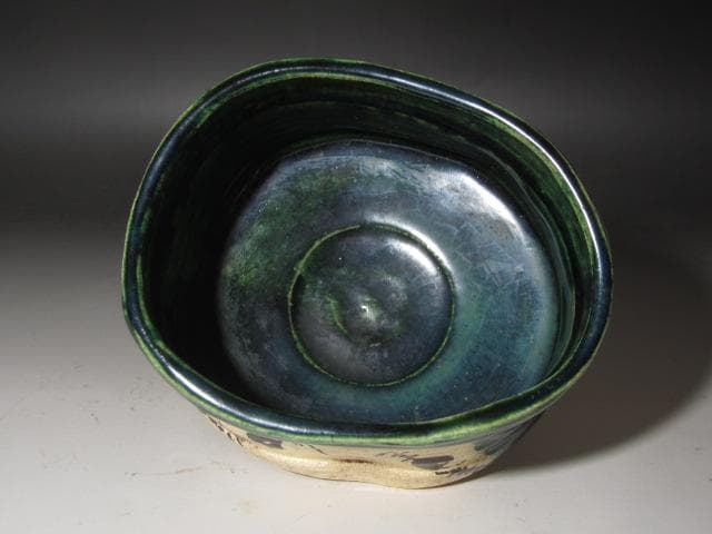 ★　古織部茶碗　寿老　薮内家　十一代　透月斎　竹窓　花押がございます★x584