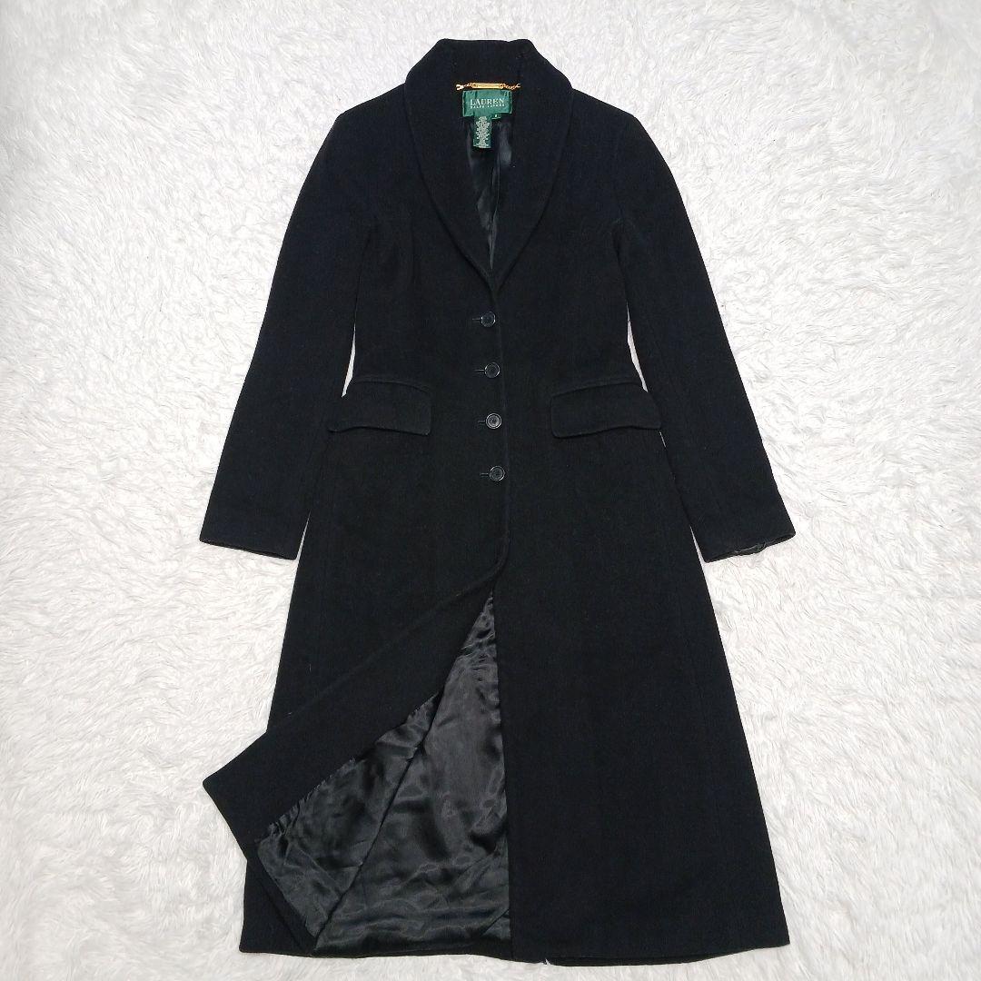 ローレン ラルフローレン ウール チェスターコート ロング 黒 S