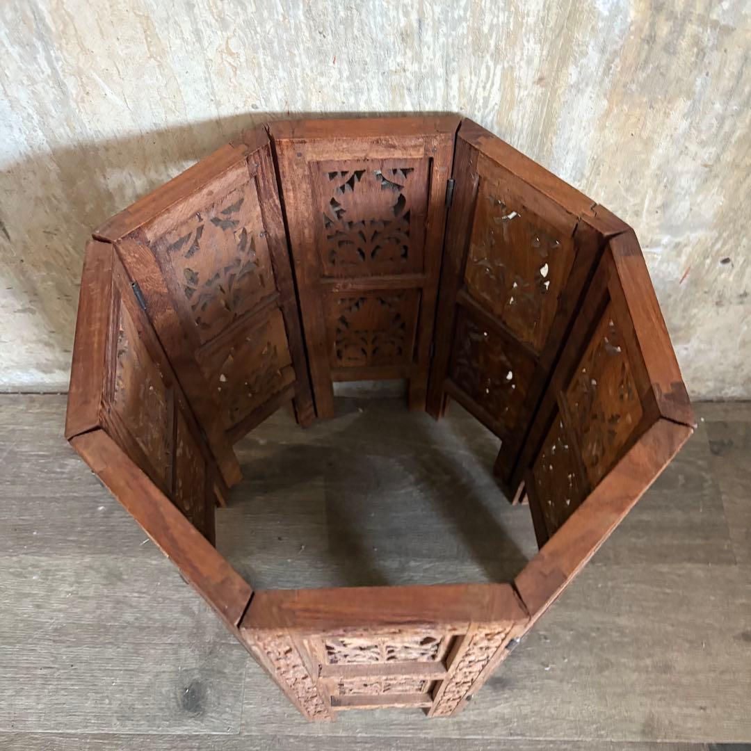 シーシャムウッド　彫刻テーブル　サイドテーブル　インド製　ヴィンテージ　①