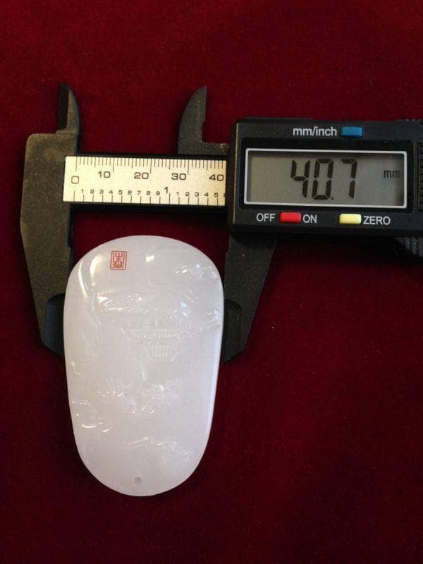 Y13)中国和田白玉精彫山水図玉牌 玉吊墜 鑑定書付き開運玉器珍品お守り本物保証