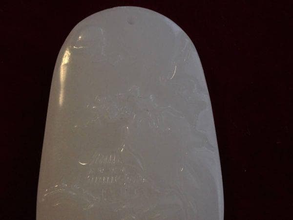 Y13)中国和田白玉精彫山水図玉牌 玉吊墜 鑑定書付き開運玉器珍品お守り本物保証