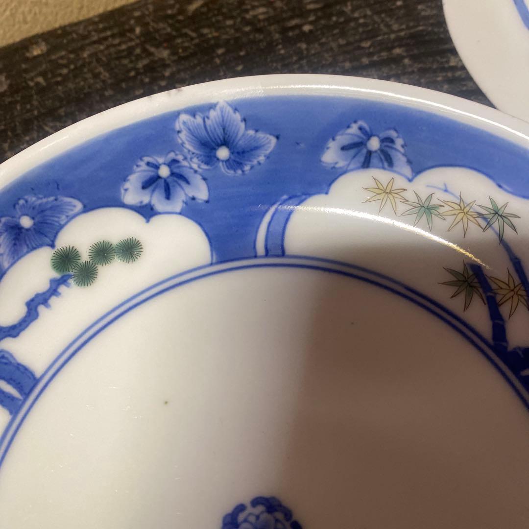 色絵松竹梅6寸皿5枚セット