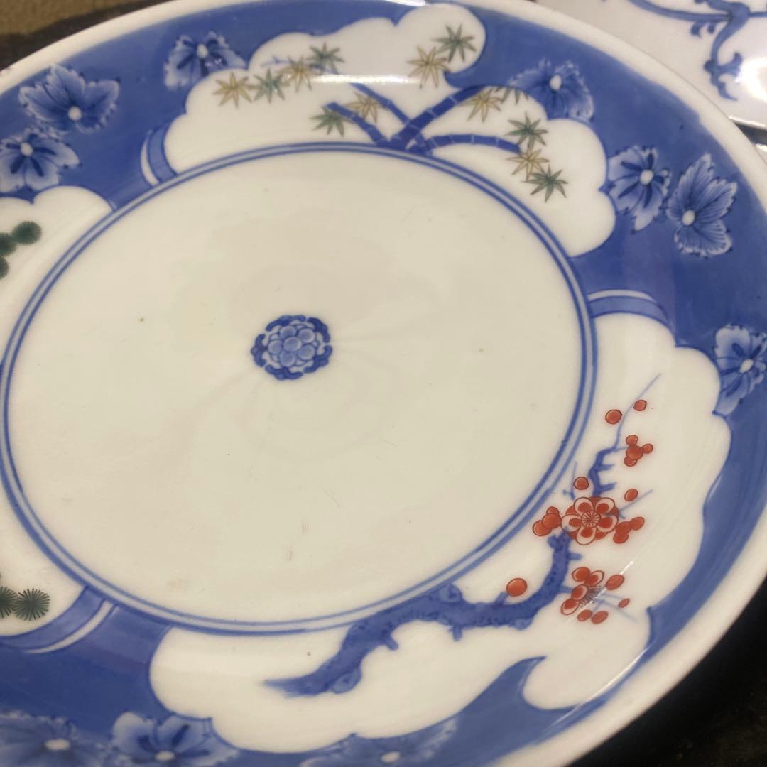 色絵松竹梅6寸皿5枚セット