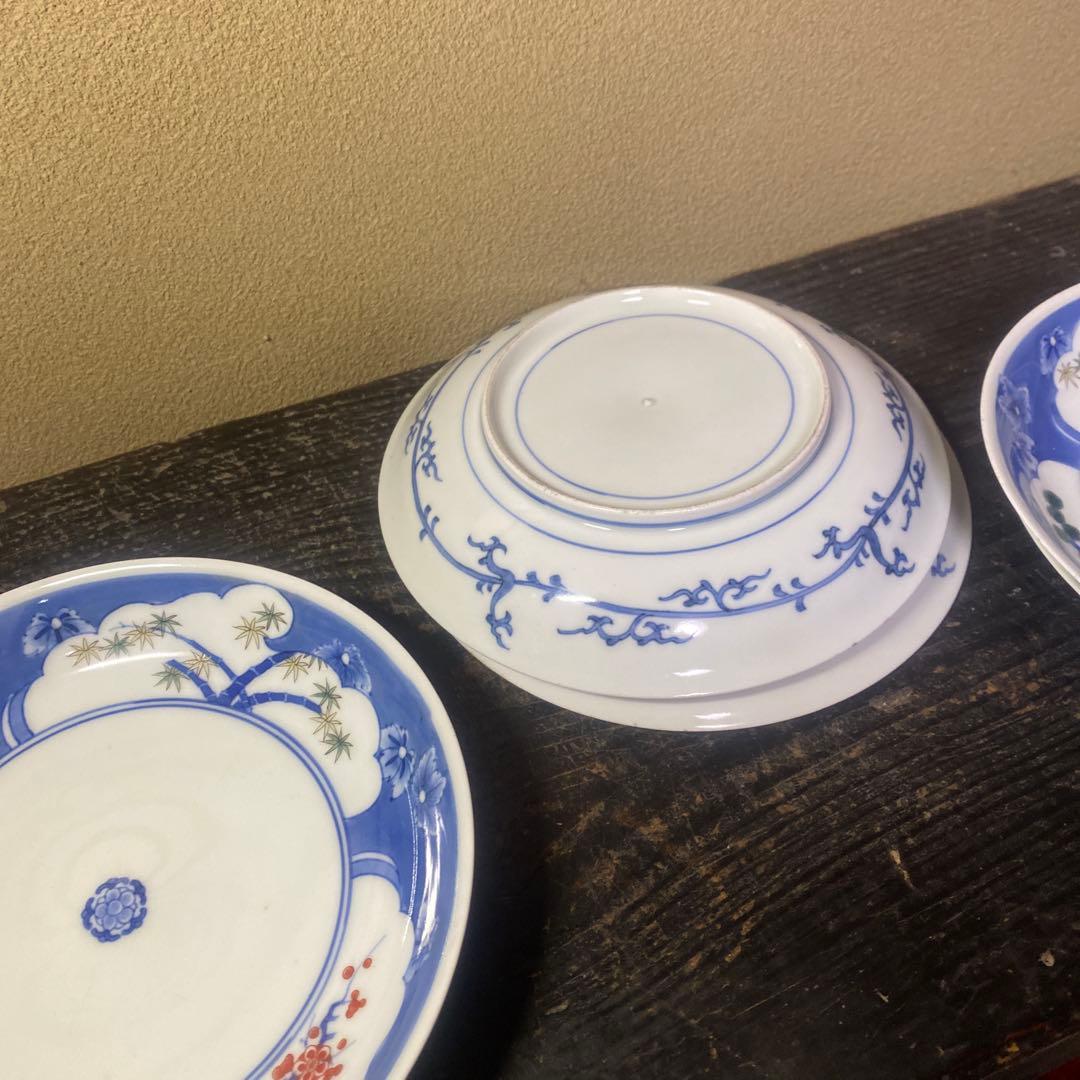 色絵松竹梅6寸皿5枚セット