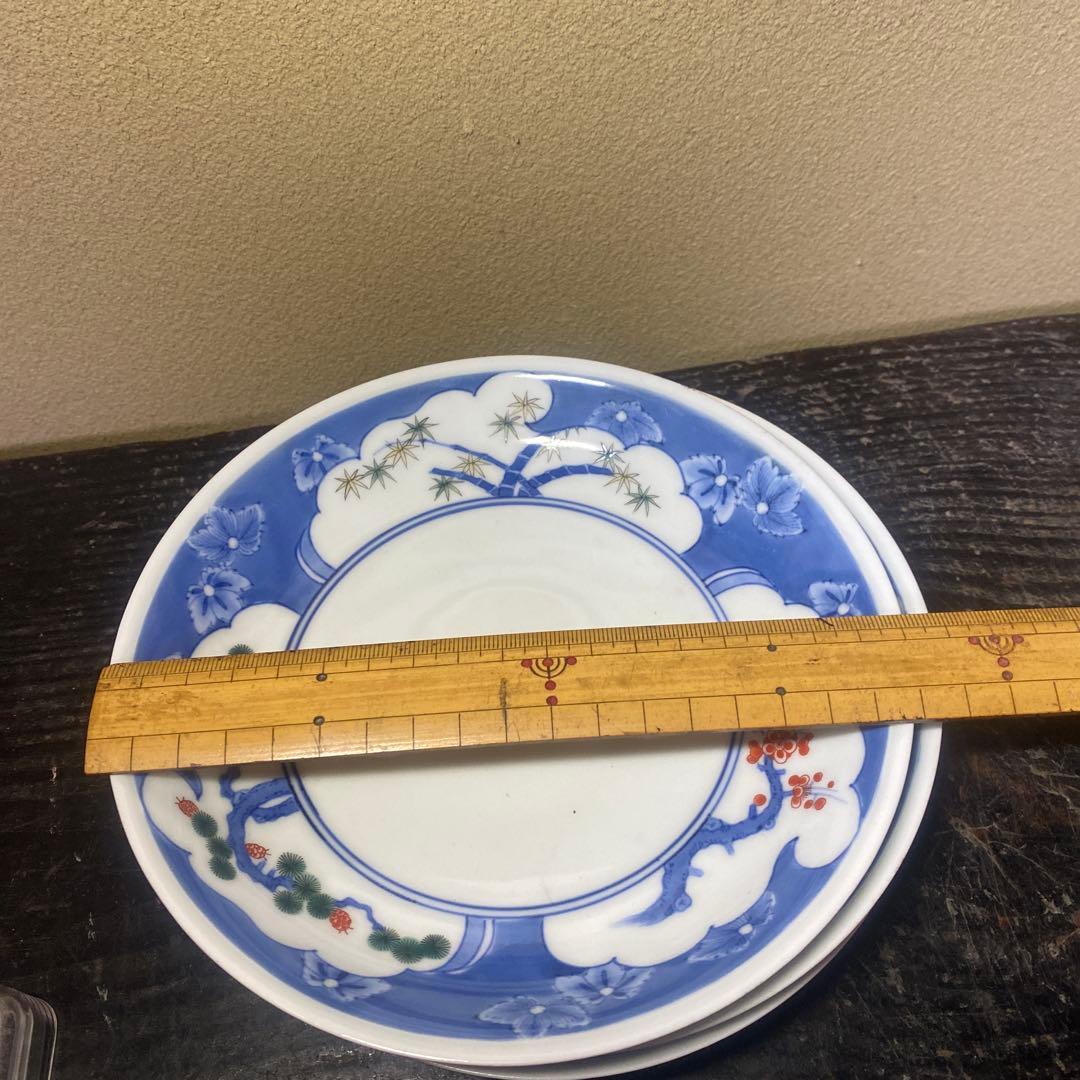 色絵松竹梅6寸皿5枚セット