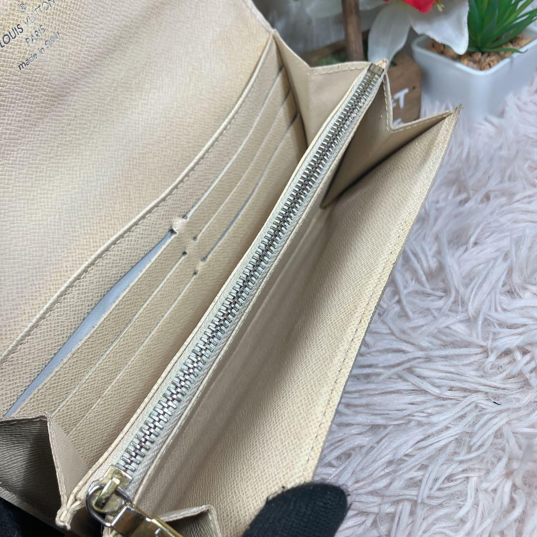 美品 ルイヴィトン ダミエアズール ポルトフォイユ サラ レディース 長財布