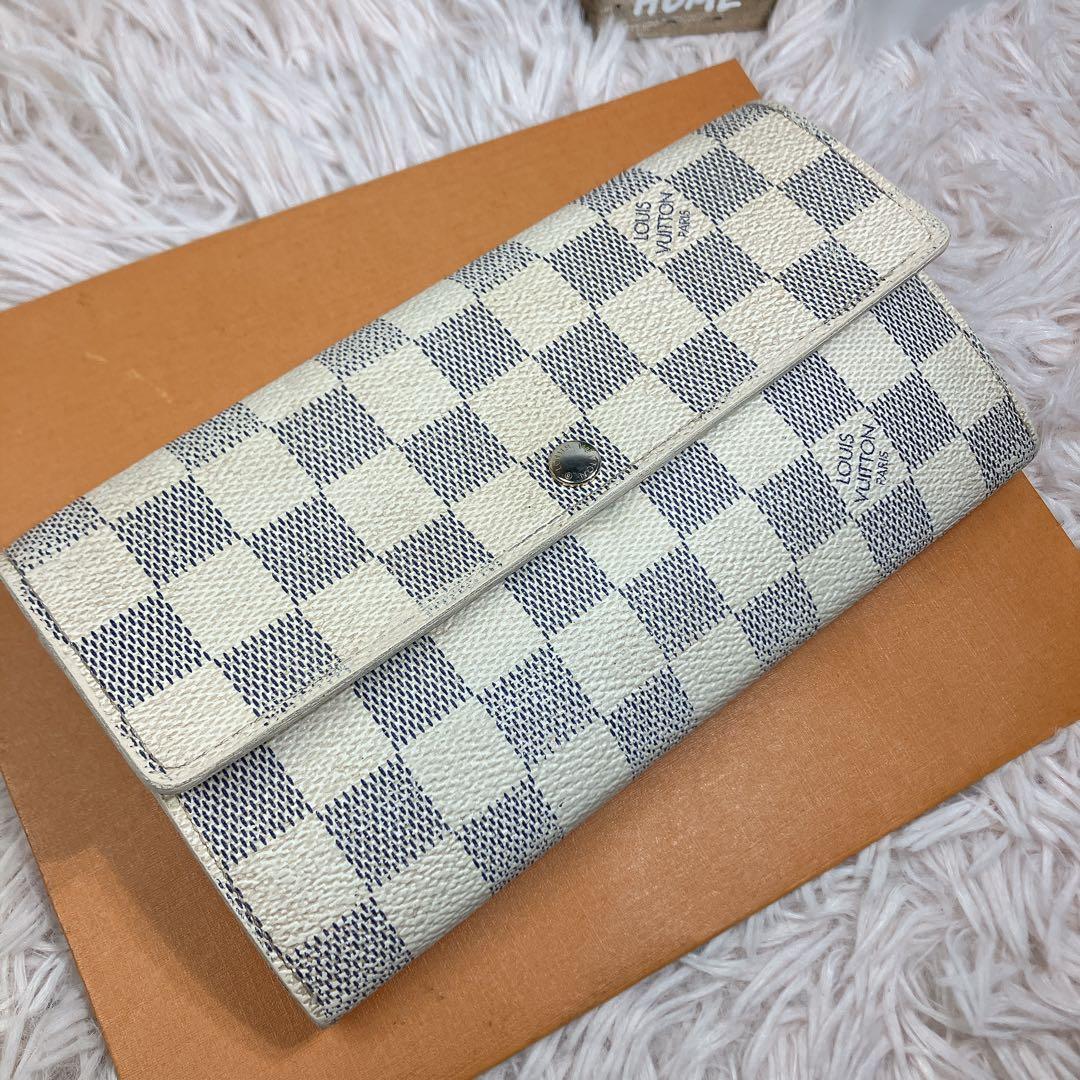 美品 ルイヴィトン ダミエアズール ポルトフォイユ サラ レディース 長財布