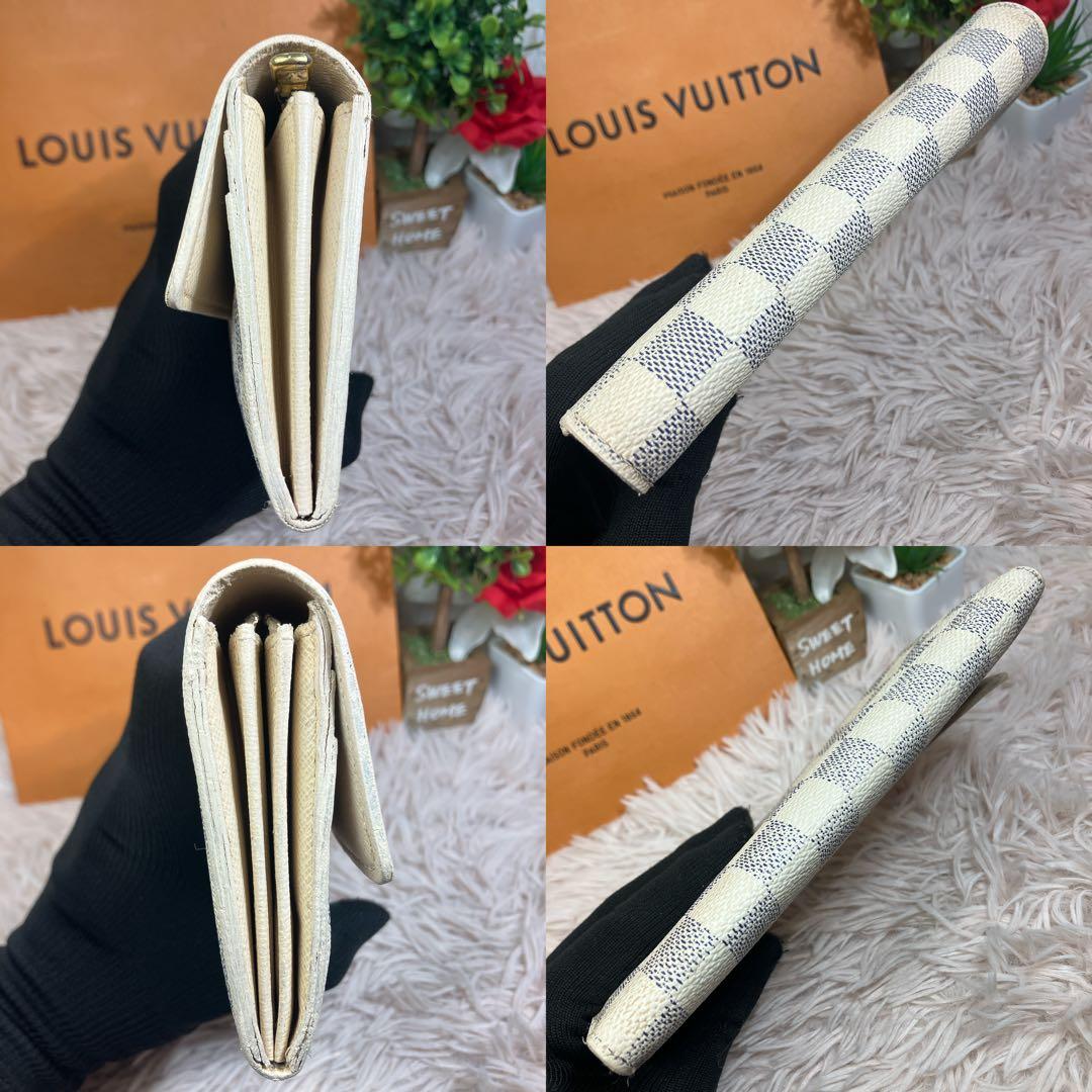 美品 ルイヴィトン ダミエアズール ポルトフォイユ サラ レディース 長財布