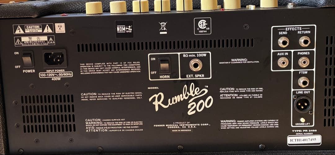 フェンダー　ベースアンプ　ランブル200