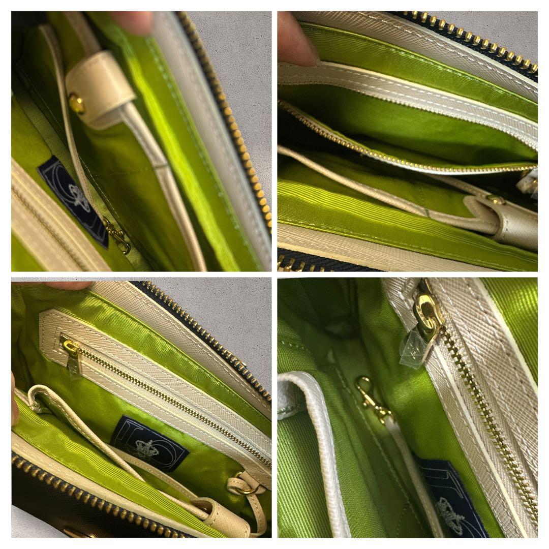 未使用級⭐︎A.D.M.J. レザー ショルダーバッグ　ターンロック 金具ネイビー