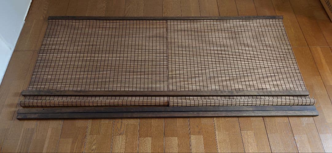 別注依頼暖簾仮写真幅約180cm（90x2）長さ約80cmと60cm 焦茶色木簾