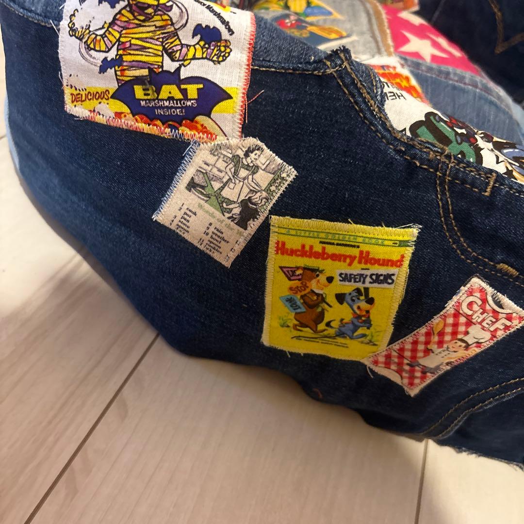 ハンドメイド　デニムリメイク ドライブベッド　ペットベッド