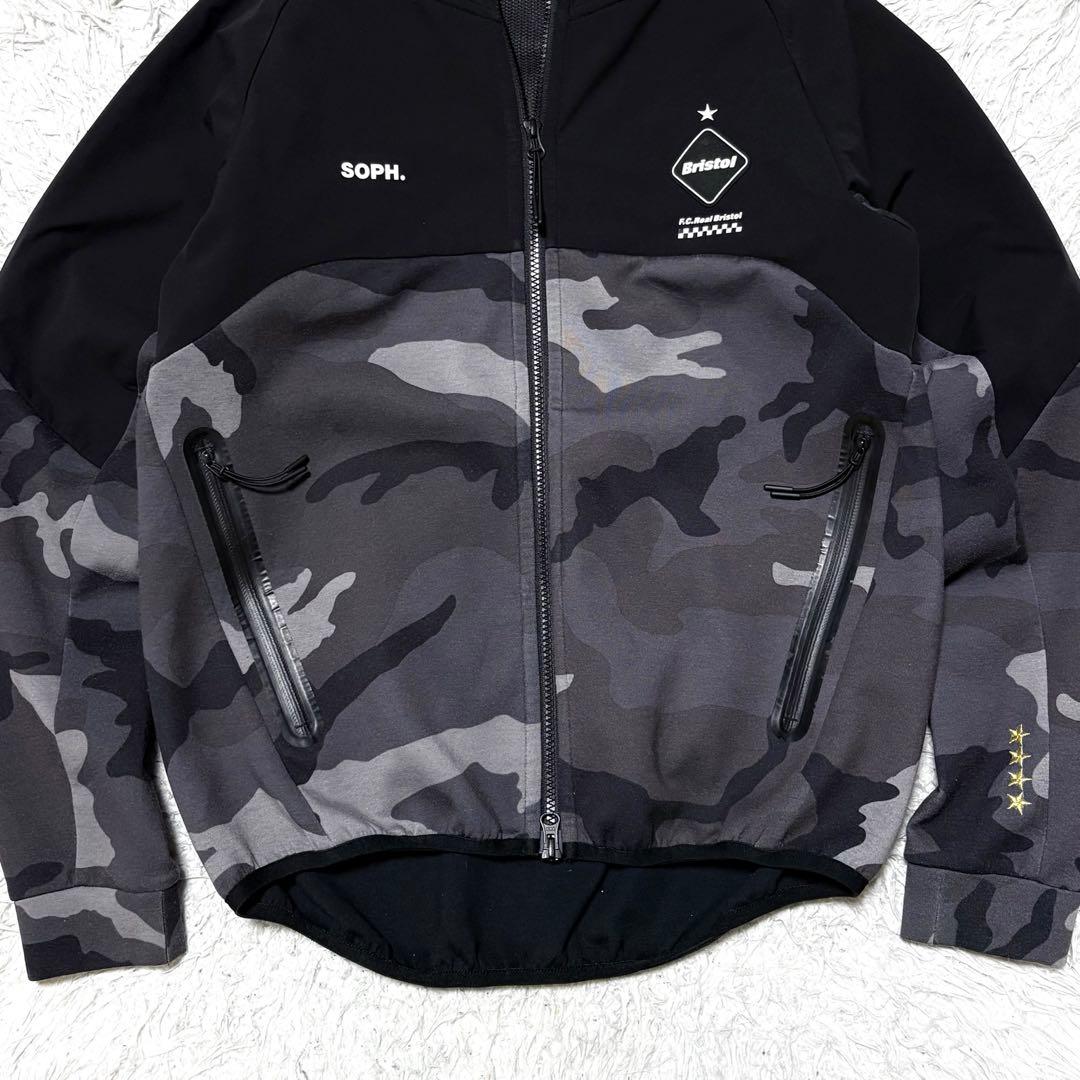 エフシーリアルブリストル SOPH ジップアップパーカー カモフラブラック　S