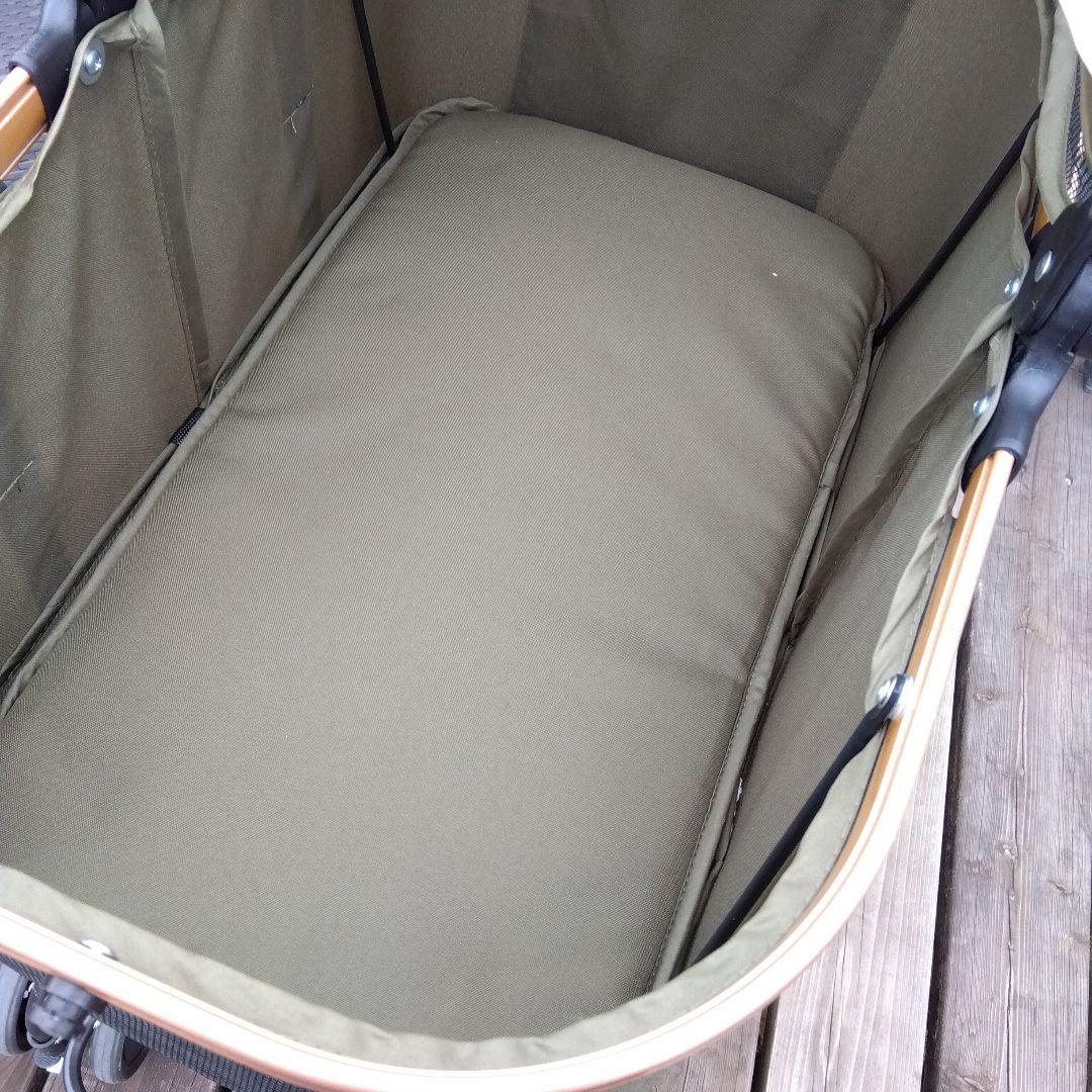 ペットカート 二段式 オリーブグリーン