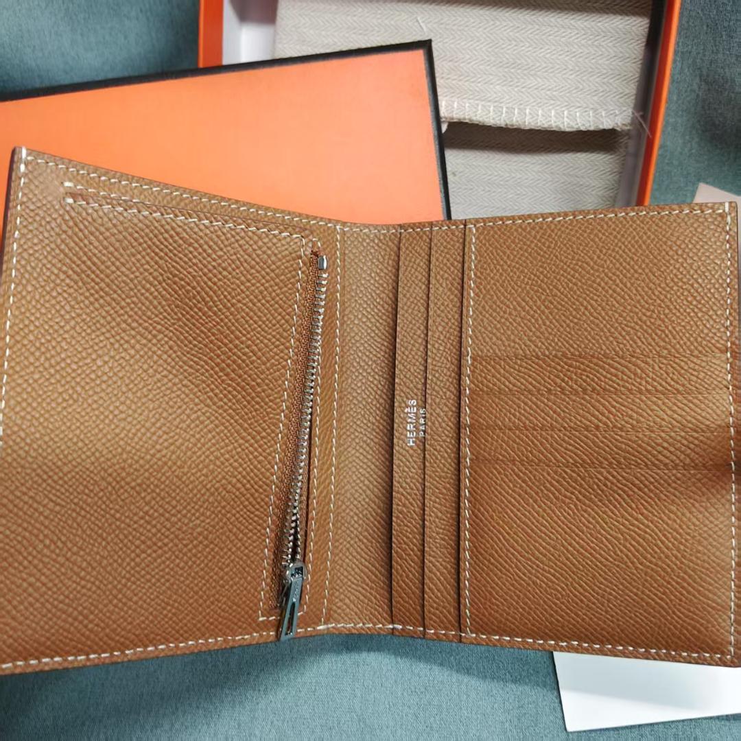 二つ折り財布 ブラウン レザー