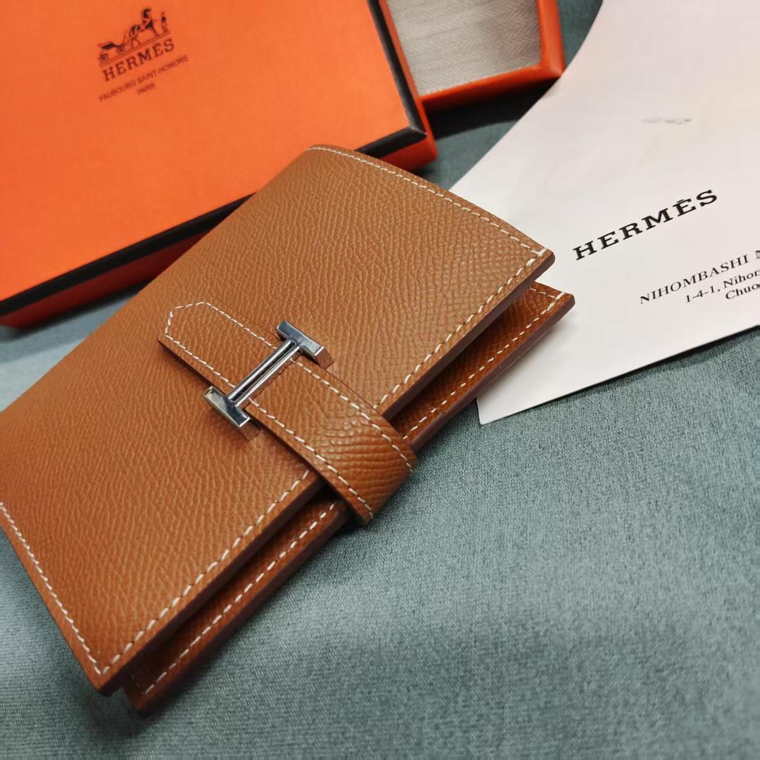 二つ折り財布 ブラウン レザー