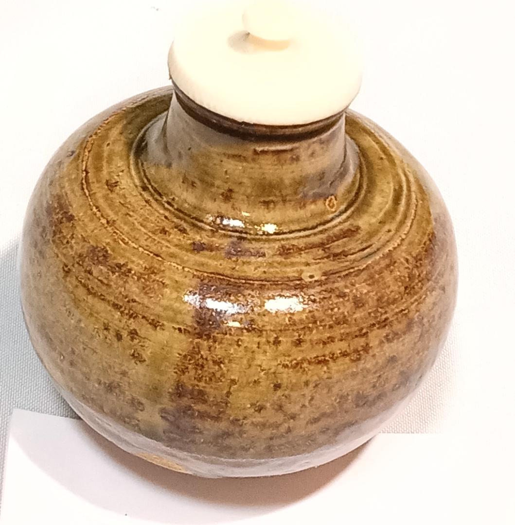 茶道具　中興名物茶入　美濃光寿作　中興名物相坂丸壺茶入　相坂金襴仕覆付　美品！！