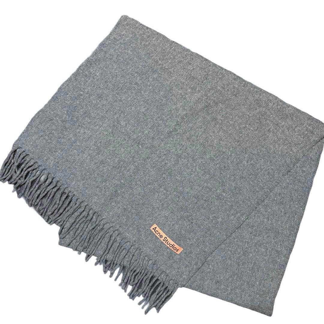 美品　ピンクタグ　Acne Studios ウールマフラー グレー ストール