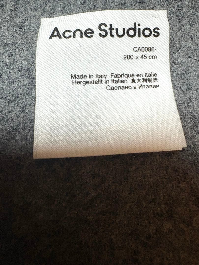 美品　ピンクタグ　Acne Studios ウールマフラー グレー ストール