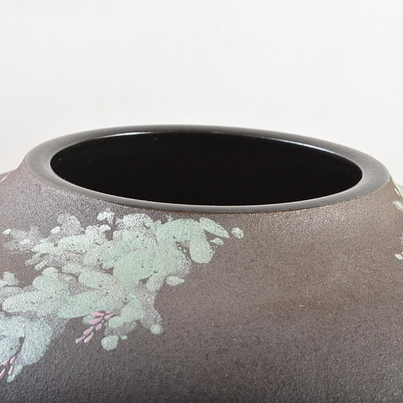 九谷焼　中村陶志人作　花文　花瓶　花入　共箱　C　R6002C