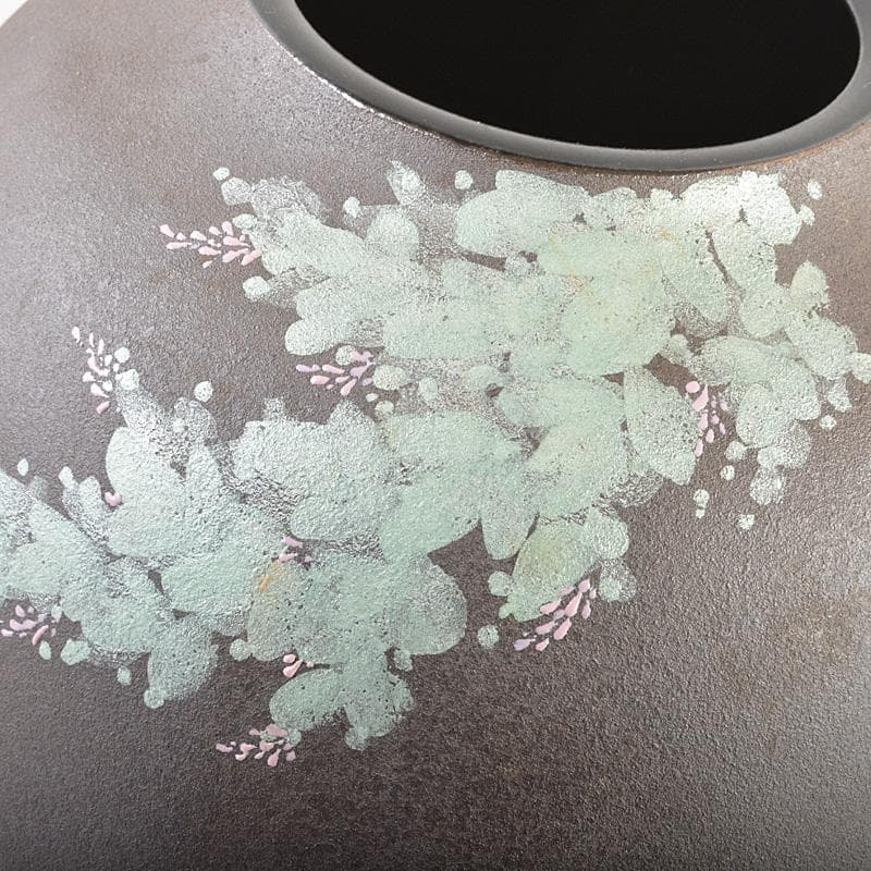 九谷焼　中村陶志人作　花文　花瓶　花入　共箱　C　R6002C