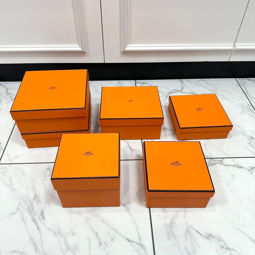 21 美品　HERMES　エルメス　オレンジ 空箱　化粧箱　20個セット