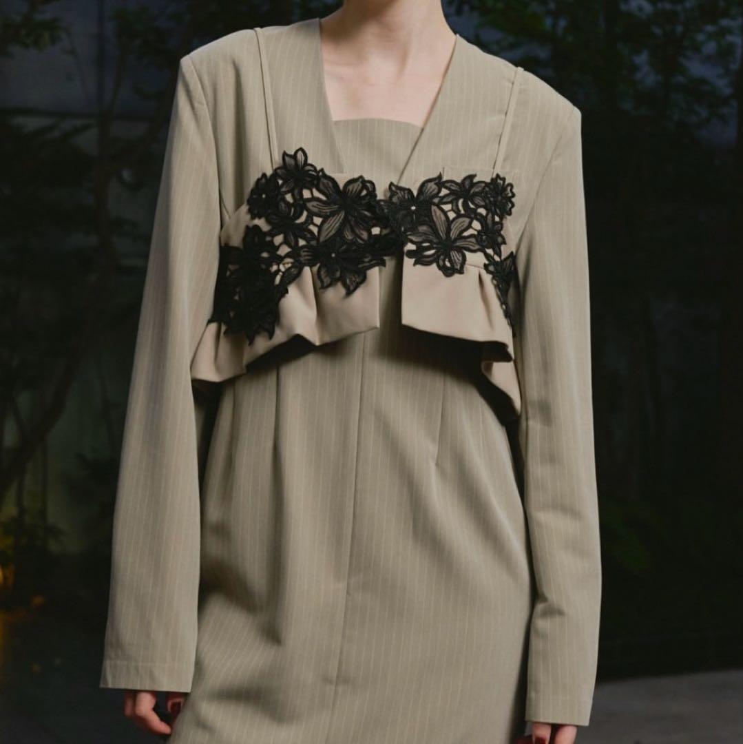 スーツ・フォーマル・ドレス ANDRESD pinstripe tailored bustier dress