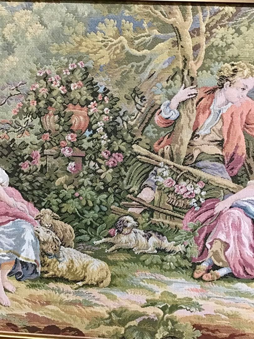 管178☆イタリア製☆ゴブラン織☆額絵☆大型