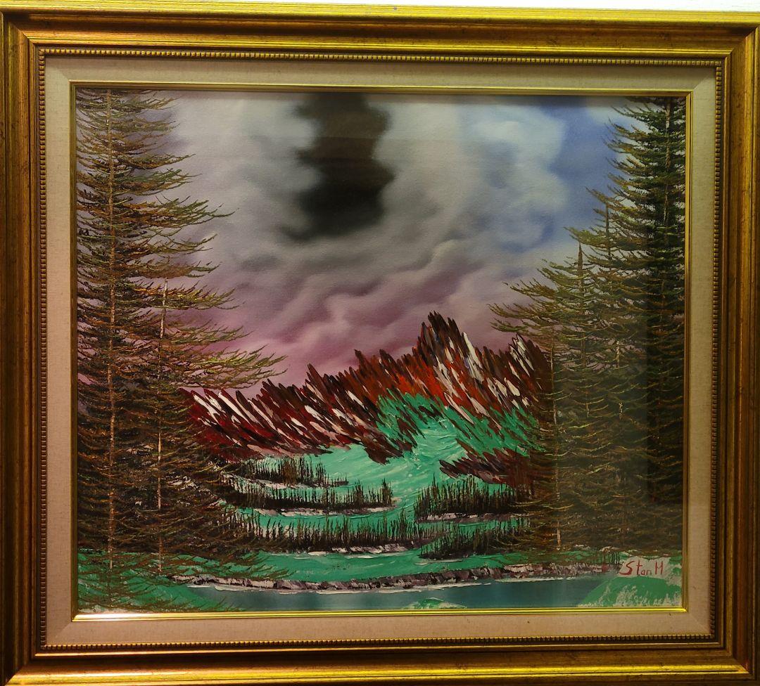 絵画 Mountain waterfall