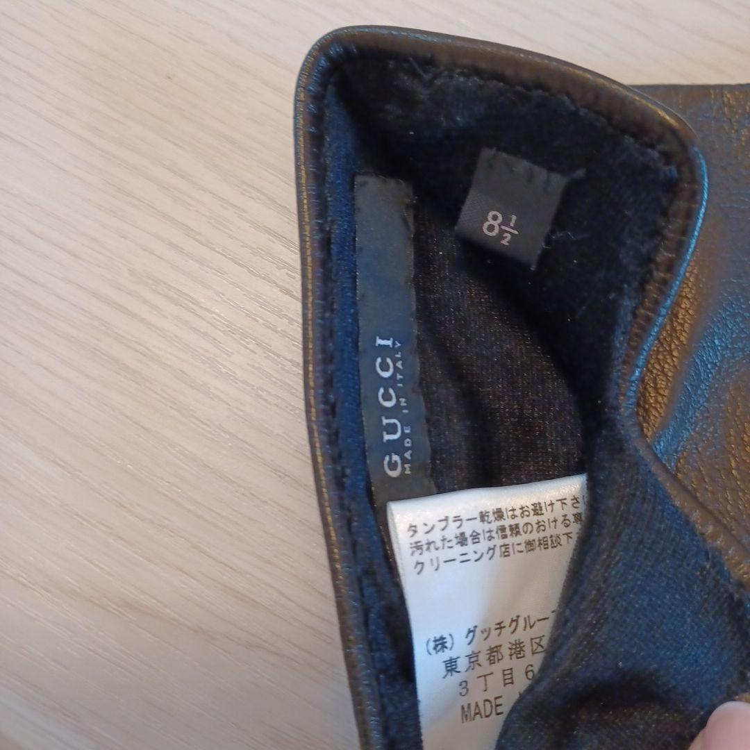 GUCCIブラウンレザー ロンググローブ