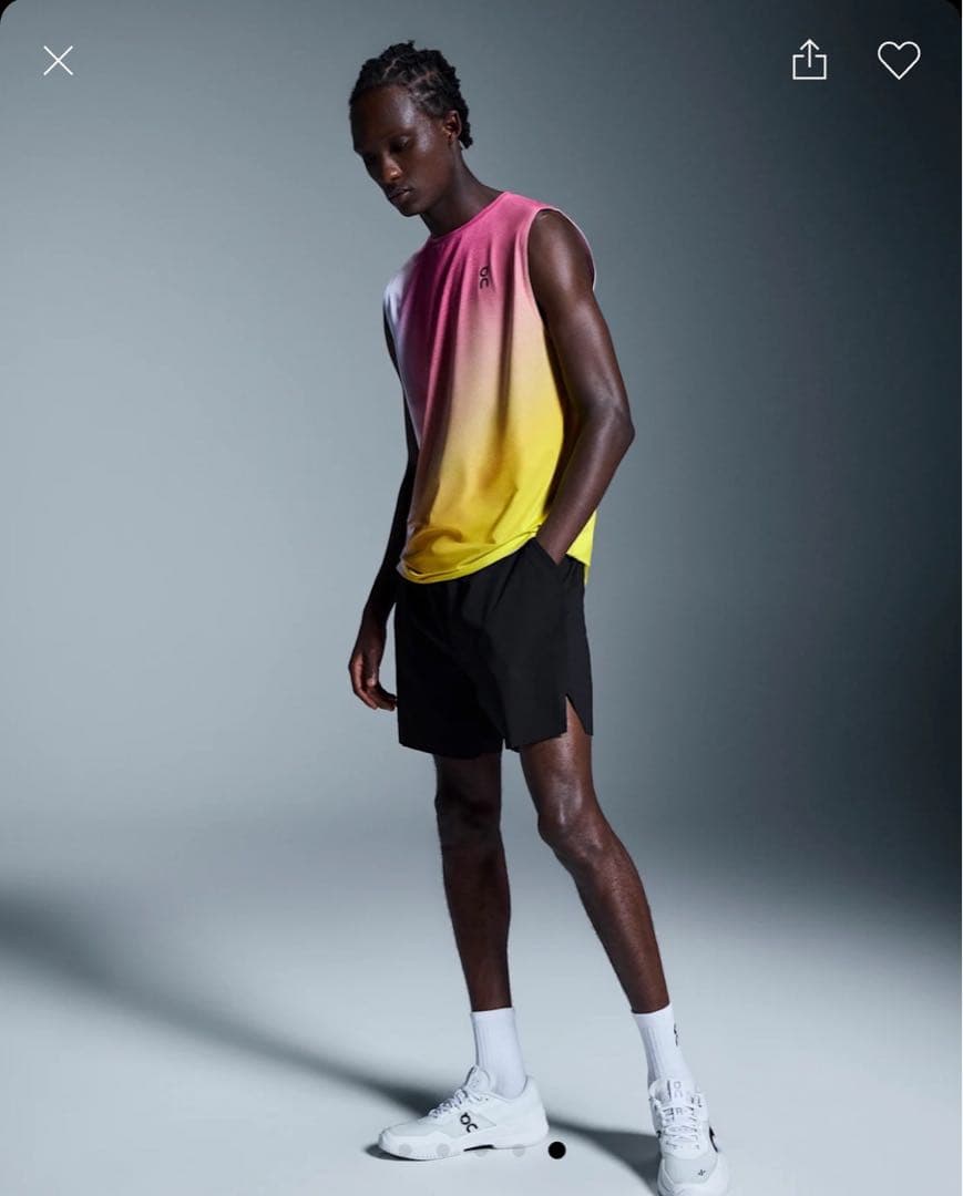 On court tank ホワイトライム　Mサイズ