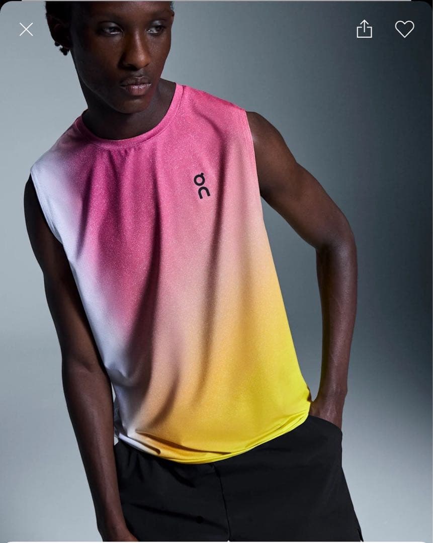 On court tank ホワイトライム　Mサイズ