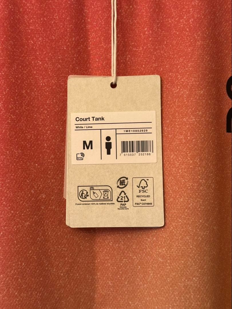 On court tank ホワイトライム　Mサイズ